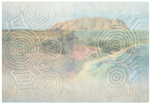 Image of the R Series passport visa page of Uluru, with Yumari watermark.