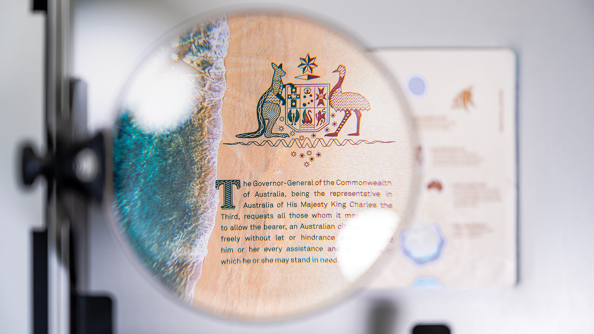 A microscopic view of the Australian passport