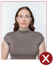 Image of unacceptable passport photo, incorrect framing, person it too far away