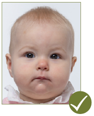 Image of acceptable passport photo, baby